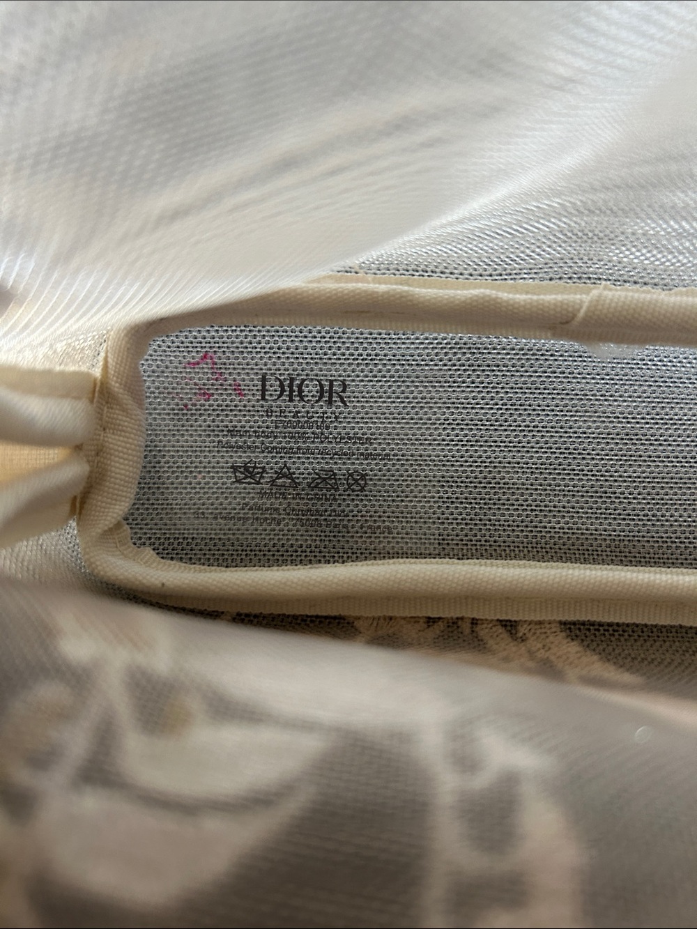 DIOR Embroidered Butterfly Floral Makeup Pouch - Cream - Picture 8 of 9